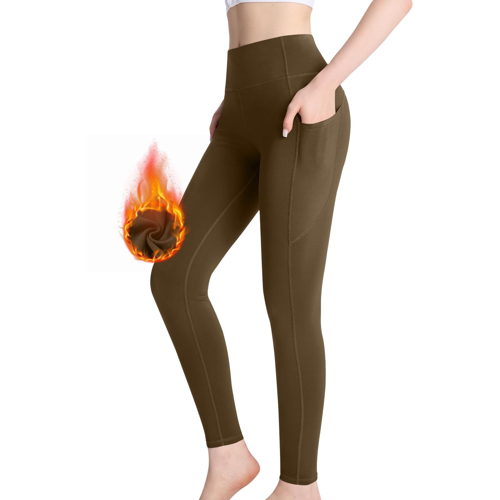 EOYWHK Yoga Leggings for Women Athletic Casual Pants Warm Fleece Lined