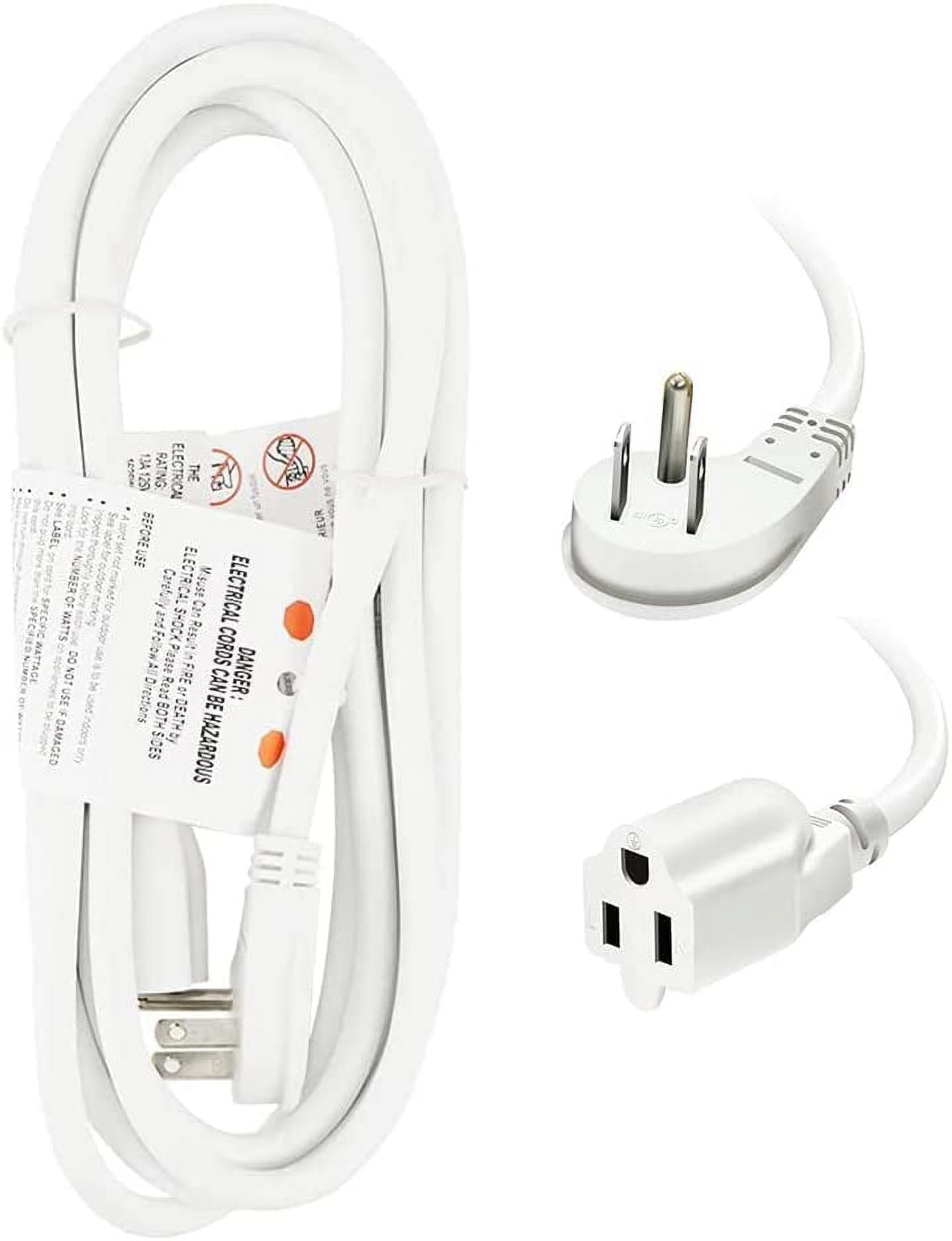 EP 10 Ft 16/3 Flat Plug Indoor Extension Cord, White Low Profile