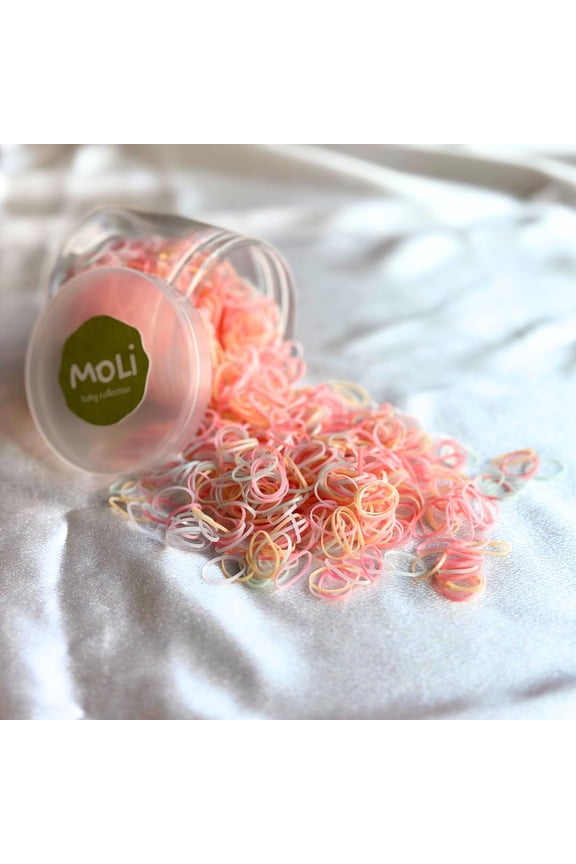EP 1500 PCS Toddler Baby Infant Mini Thin Gentle Hair Elastics Ties Soft Rubber Bands for Thin Fine Hair Baby Girl (Multicolor - Pink)