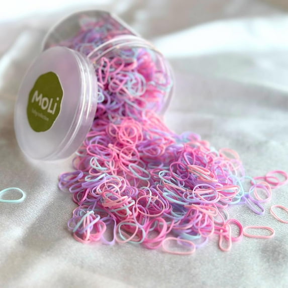 EP 1500 PCS Toddler Baby Infant Mini Thin Gentle Hair Elastics Ties Soft Rubber Bands for Thin Fine Hair Baby Girl (Multicolor - Purple)