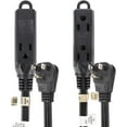 thumbnail image 1 of EP 2 Pack 15 Ft Black 3 Outlet Extension Cord with Flat Plug, 16 AWG SPT-3 Durable Power Cable for Indoor Use, 1 of 6