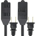 thumbnail image 1 of EP 2 Pack 6 Ft Extension Cord with 3 Power Outlets - 2 Prong Plug, 16 AWG SPT-2 Durable Black Power Cable for Home, Office or Kitchen - UL Listed, 1 of 6
