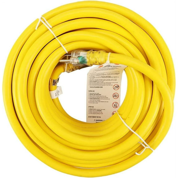 EP 25 Ft 10/3 SJTW Yellow Outdoor/Indoor Extension Cord, 10 Gauge Durable Electrical Cable