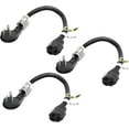 EP 3 Pack 1 Ft 16/3 Flat Plug Indoor/Outdoor Extension Cord, Black Low