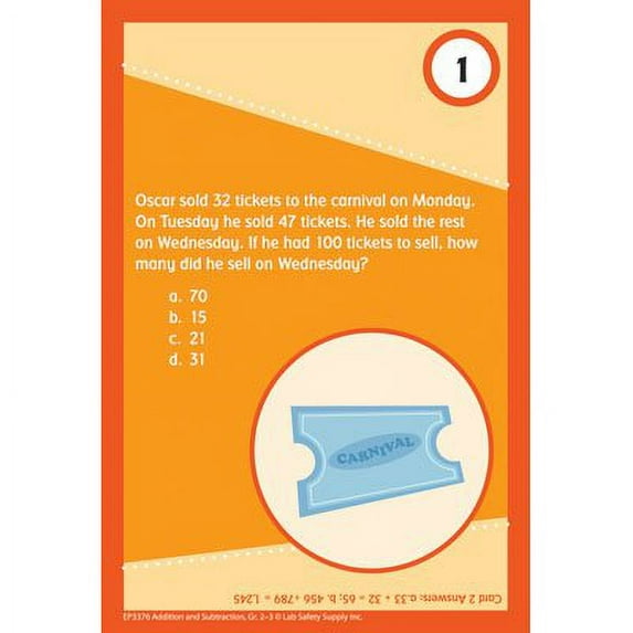 EP-3376 - Brain Blasters Math Practice Cards Addition/Subtraction Gr 2-3 by Edupress