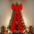 thumbnail image 1 of EP 49 Inches Christmas Tree Topper Bow Large Fluffy Tulle Christmas Bow for Car Giant Wreath Wall Decor with Long Streamers for Xmas Home Wedding Car Holiday Decor Supplies(Red), 1 of 14