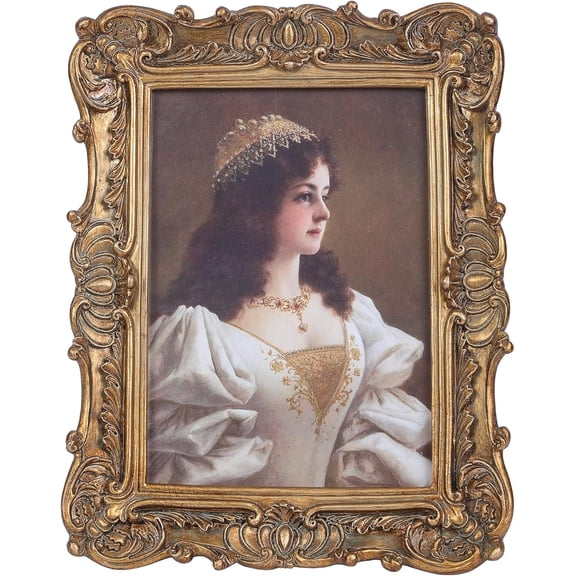 EP Antique Picture Frames 4x6 Vintage Victorian Ornate Picture Frames with Front Glass Wall Mount and Tabletop Baroque Home Decor Retro Gallery Wall Decor,1 Pack,Bronze