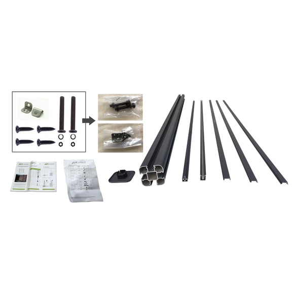 EP Decking Dark Gray Post Set For WPC Composite Fencing