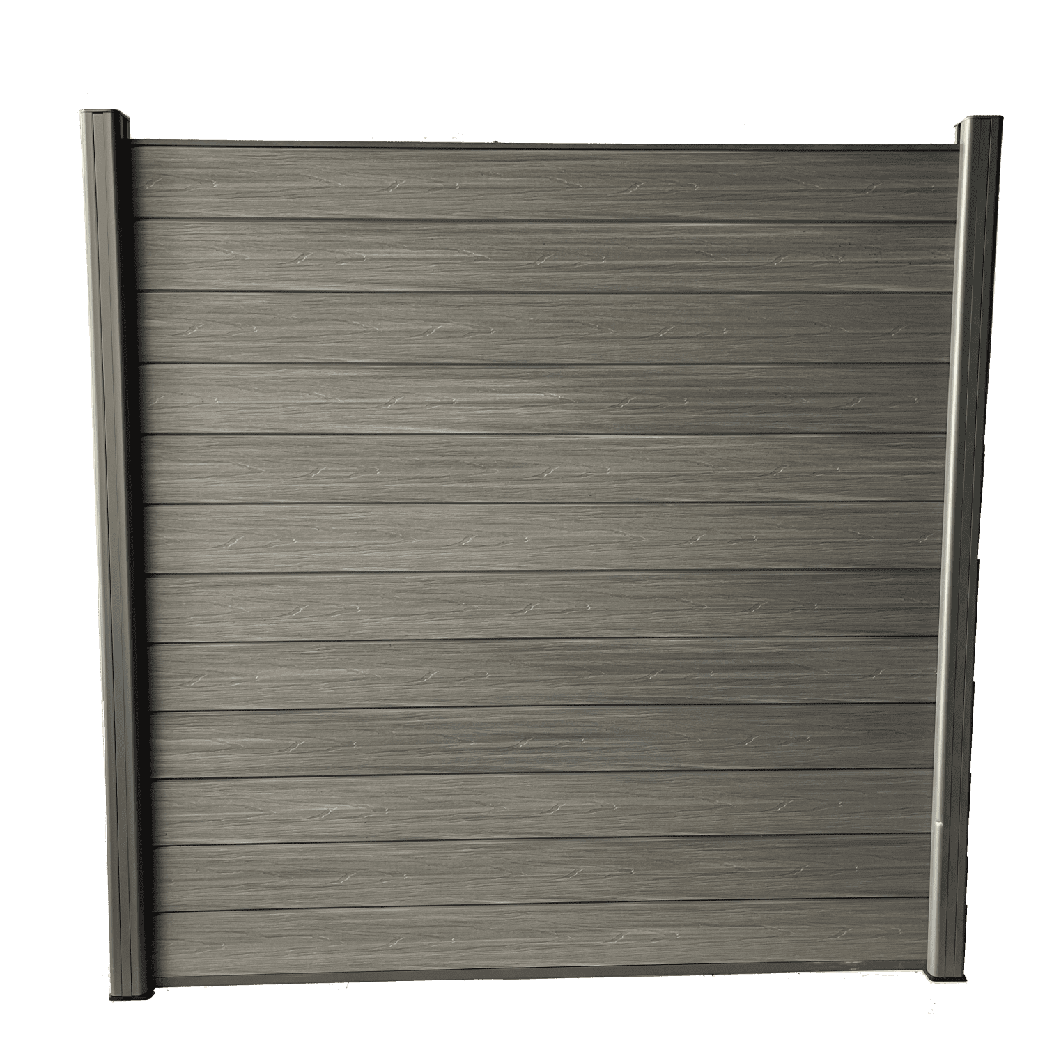 EP Decking WPC Composite Fencing, 6' x 6' Kit (5 Count, Wood Grain Castle Gray W/Bottom Square