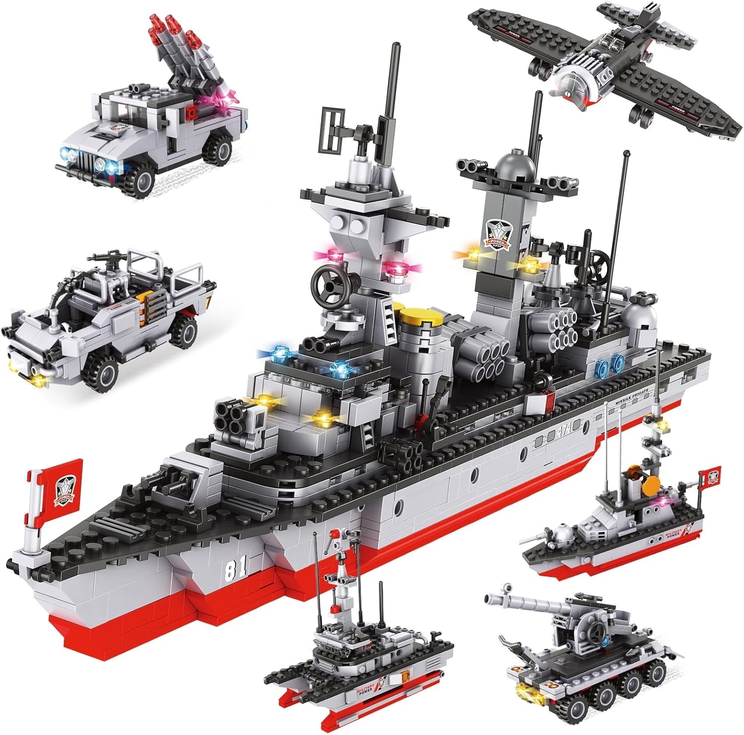 EP EXERCISE N PLAY Aircraft Carrier Building Toys Set Military 1296-Piece STEM Toy