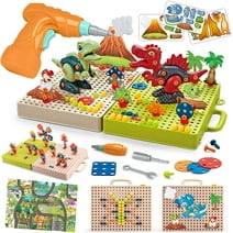 EP EXERCISE N PLAY Take Apart Dinosaur Building Toys for Kids, W/ Electric Drill Screwdriver Mosaic Puzzles