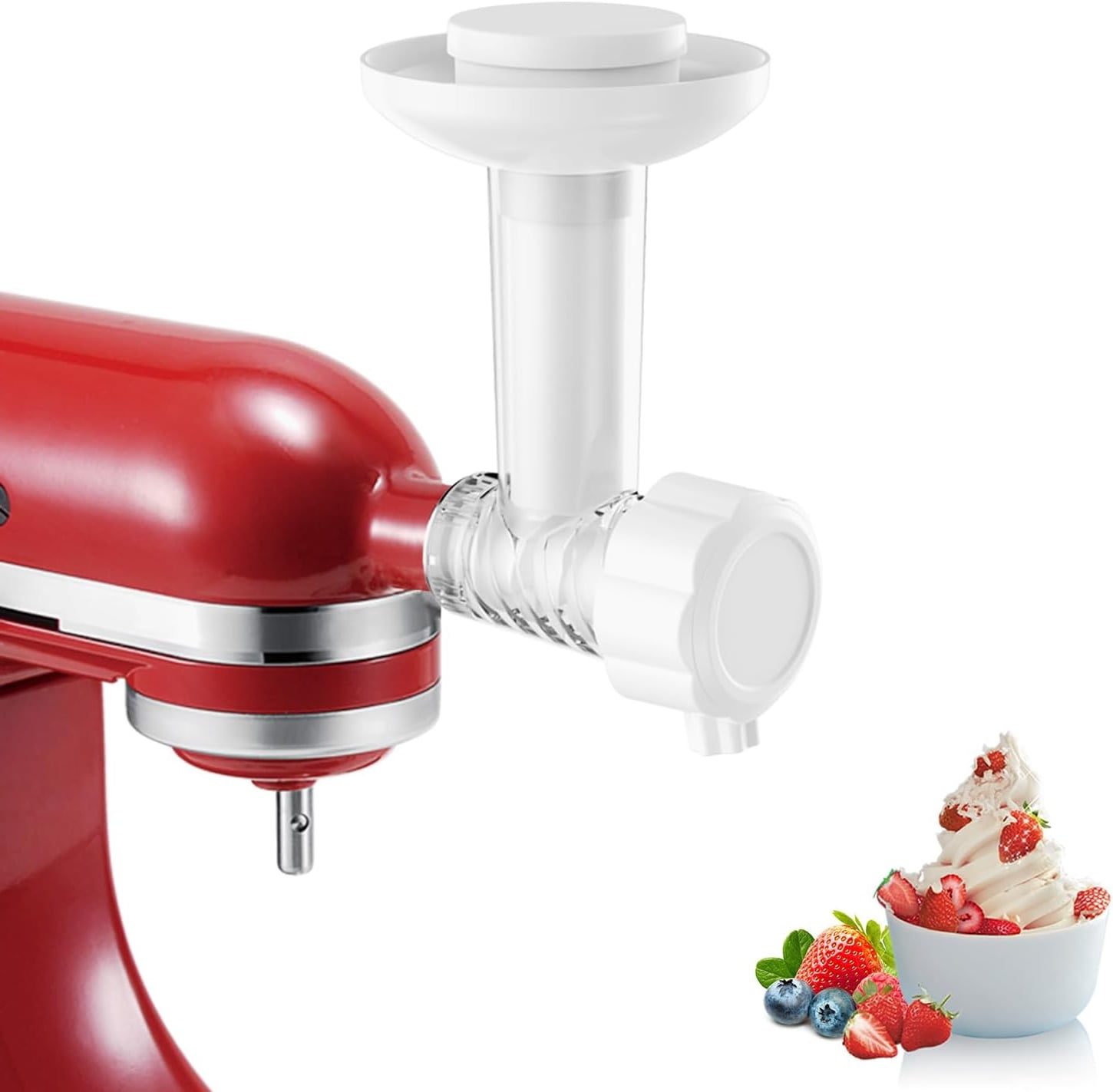 EP Ice Cream Maker Attachment for KitchenAid Stand Mixers, Dairy Free Frozen Fruit Soft Serve Ice Cream Machine Compatible with KitchenAid and Cuisinart, for Making Yogurt/Natural Desserts/Gelato