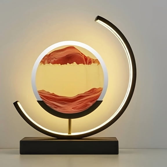 EP LIGHT Movable Hourglass Table Lamp with Sandscape, Desktop Decorative Lamp, Holiday Gift, Christmas Gift