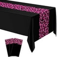 thumbnail image 1 of EP Leopard Print Tablecloth 54 x 108'' Leopard Plastic Table Cover Disposable Safari Animal Cheetah Print Party Decorations for Baby Shower Wedding Birthday Party Favors (Pink Black,3 Pcs), 1 of 12