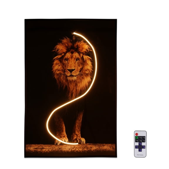 EP Light Standing Lion LED Lighted Wall Arts Wall Decor 23.6" x 35.4"
