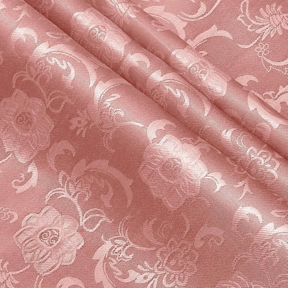 EP Rose Gold Satin Jacquard Fabric, 2 Yard, 60 Inch Wide Shiny Cloth, Sunflower Pattern Silky Brocade for Tablecloth, Table Runner, Napkins, Dress, Bedding Sheet, DIY Crafts