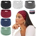 thumbnail image 1 of EP  Wide Headbands for Women Non Slip 6 Pack Soft Elastic Hair Bands Sports Yoga Running Gym Workout Knotted Head Wraps, Cotton Cloth African Turbans Solid Color Bandana-With 6 Pcs Hair Ties, 1 of 8