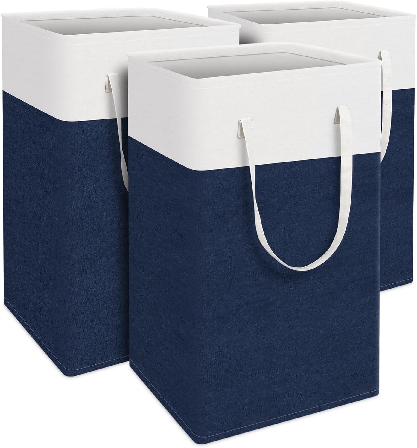 EP laundry basket 3-Pack, laundry hamper, Hamper with handles, collapsible laundry baskets, Waterproof dirty clothes hamper, Towel Storage for Home or Dorm, 88L-Blue