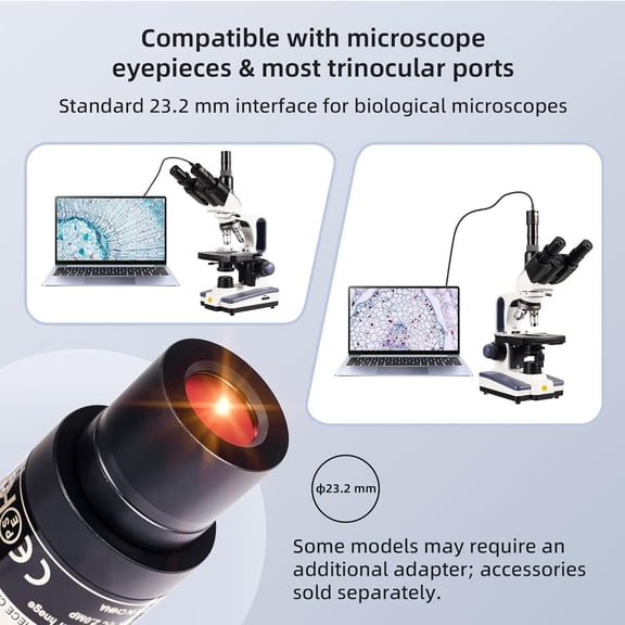 EP2M 2-MP 1080p Digital Eyepiece Microscope Camera for Lab Teaching and QC Inspection with S-Viewer Software