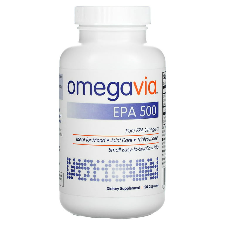 EPA 500, Pure EPA Omega-3, 120 Capsules, OmegaVia Walmart.com