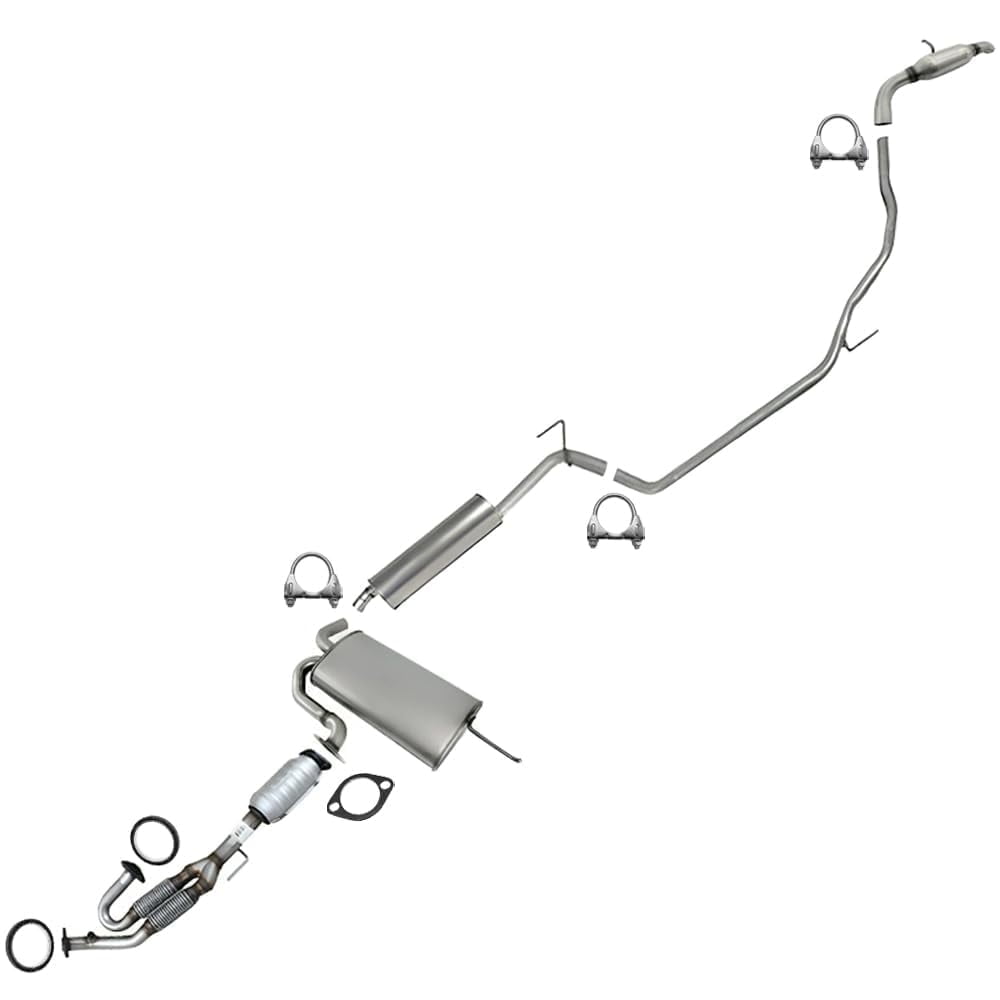 Stainless Steel Catalytic, Muffler, Intermediate Pipe & Tail Pipe Exhaust System Kit Fits 2004-2009 Nissan Quest 3.5L - Direct Fit
