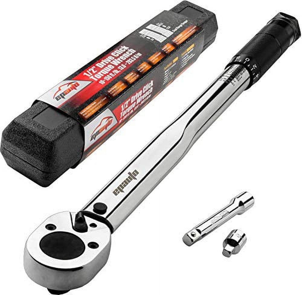 Retrok Offset Extension Wrench High-Carbon Steel 15.4inch Impact Socket Ratchet Wrench Tool with 1/4Inch 3/8inch 1/2Inch Square Drive Adapters