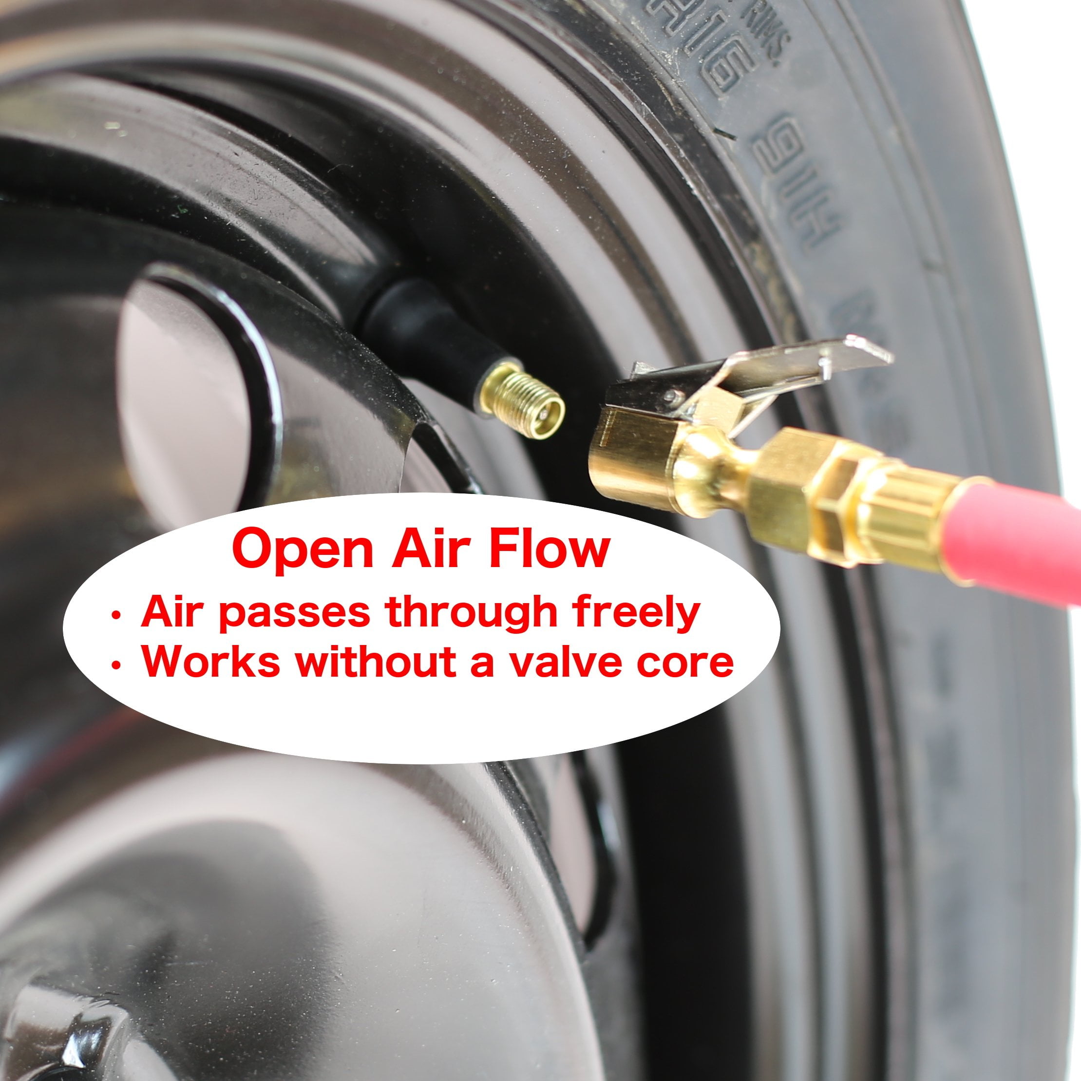 EPAuto 2 Pack Open Flow Straight LockOn Air Chuck with Clip for Tire Inflator