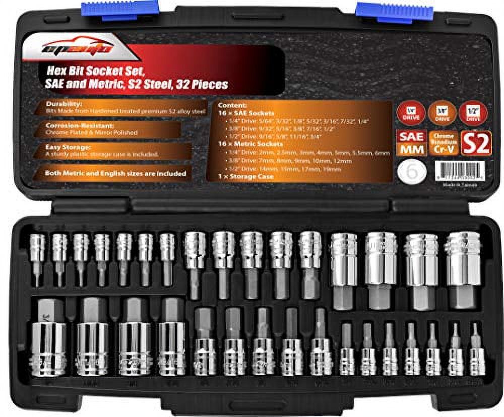LEXIVON Xzn Triple Square Spline Bit Socket Set, Premium S2 Alloy Steel