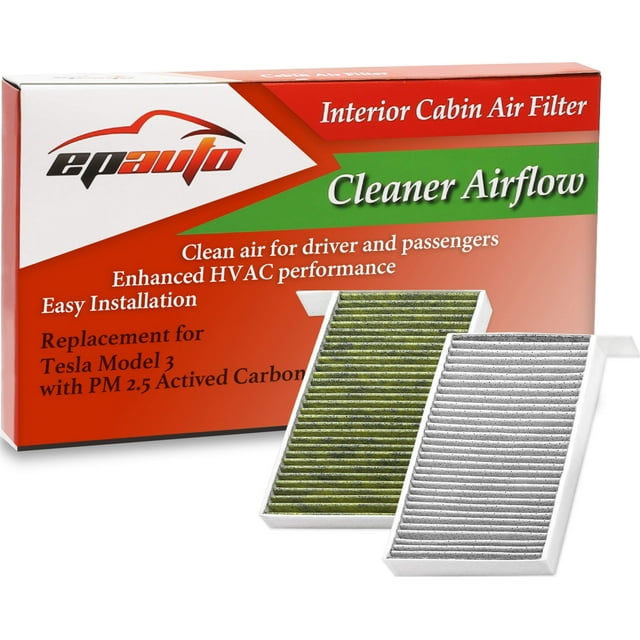 EPAuto CP681 (1107681-00-A) Cabin Air Filter includes Activated Carbon Replacement for Tesla Model 3 / Model Y