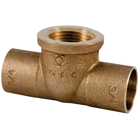 EPC 10156960 Pipe Tee, 1/2 in Run, Sweat x Sweat Run Connection, Female Branch Connection