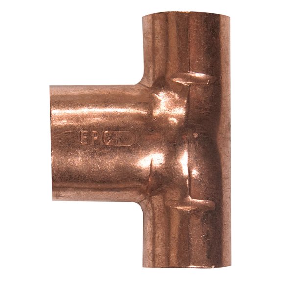 EPC 111BH Series 32704 Bullhead Pipe Tee, 1/2 x 1/2 x 3/4 in, Sweat, Copper