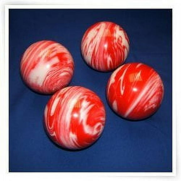EPCO 4 Ball 107mm Tournament Bocce Set - Marbled Red/White