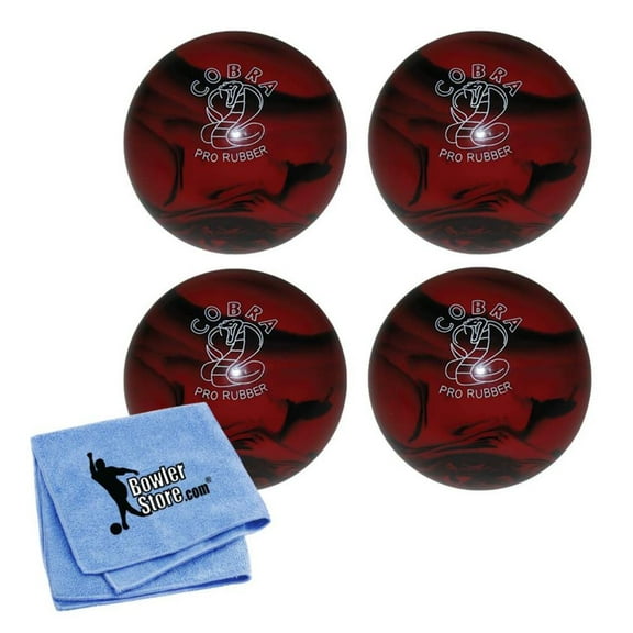 EPCO Candlepin Bowling Ball- Cobra Pro Rubber, Red Black (4 1/2 inch- 2lbs. 6oz.) 4 Balls