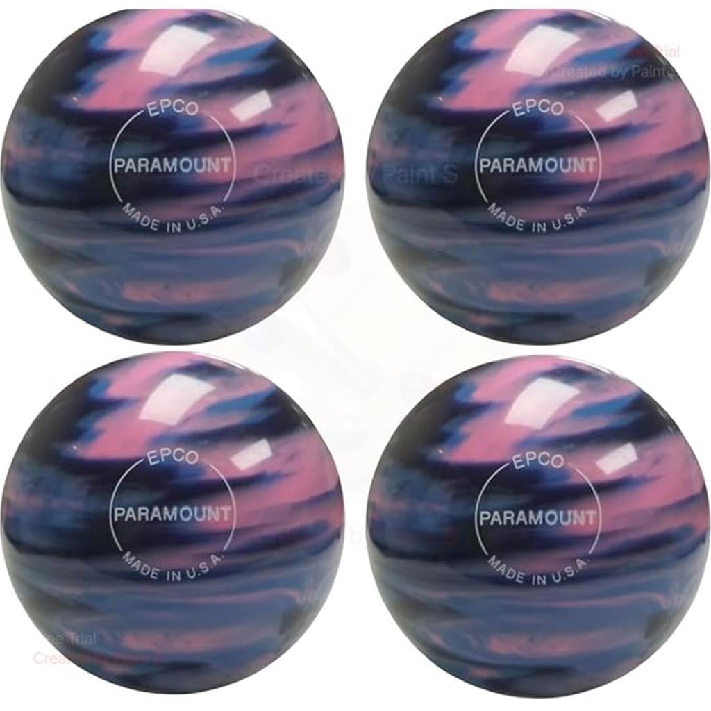 EPCO Candlepin Bowling Balls - Set Of 4 Marbleized Balls (Navy, Light Blue, Pink), 4.5 Inch, 2lbs 6oz, Made In USA