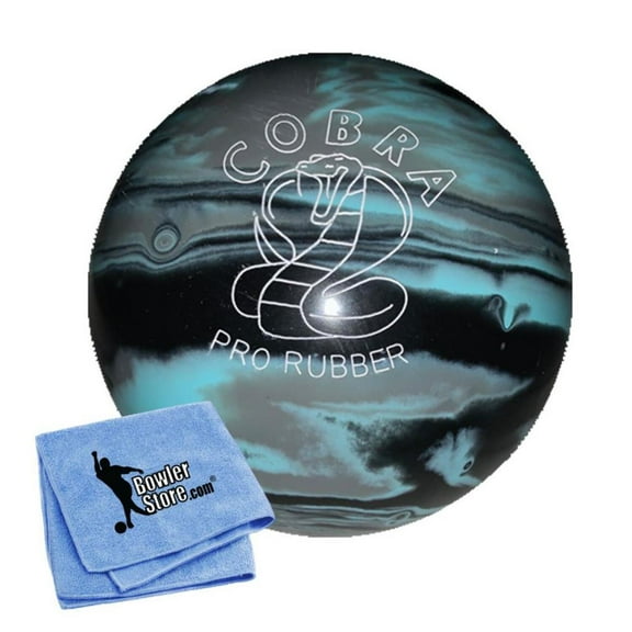 EPCO Duckpin Bowling Ball - Cobra Pro Rubber - Black, Light Blue Grey (4 7/8 inch- 3lbs. 8oz.) 1 Ball