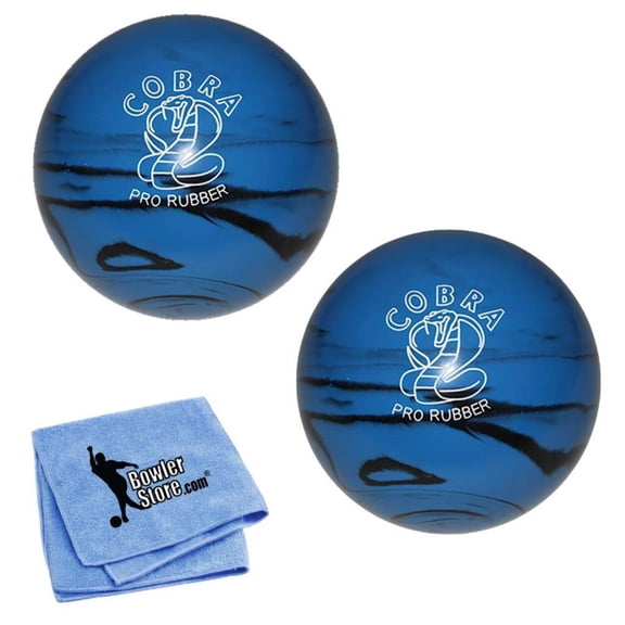 EPCO Duckpin Bowling Ball - Cobra Pro Rubber - Blue  Black (5 inch- 3lbs. 10oz.) - 2 Balls
