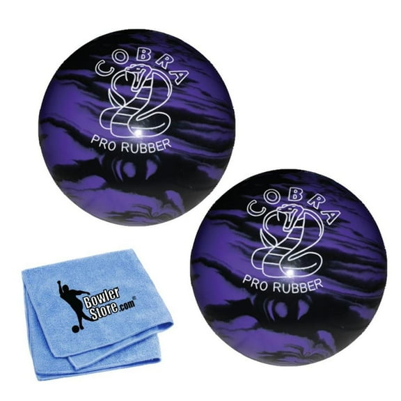 EPCO Duckpin Bowling Ball - Cobra Pro Rubber - Lavender  Black (4 7/8 inch- 3lbs. 12oz.) 2 Balls