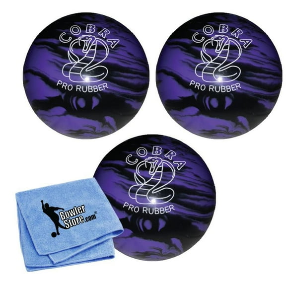 EPCO Duckpin Bowling Ball - Cobra Pro Rubber - Lavender Black (4 7/8 inch- 3lbs. 12oz.) - 3 Balls