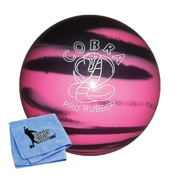EPCO Duckpin Bowling Ball - Cobra Pro Rubber - Pink Black (5 inch- 3lbs. 12oz.) 1 Ball