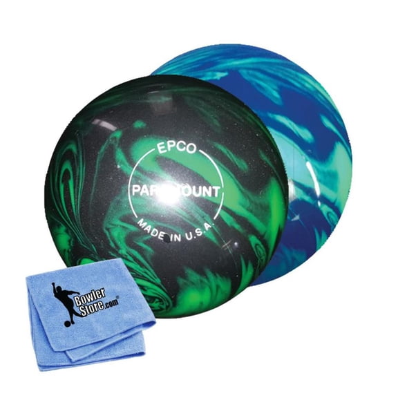 EPCO Duckpin Bowling Ball- Marbleized Glow - Green Black (4 7/8 inch - 3lbs 8oz) 1 Ball