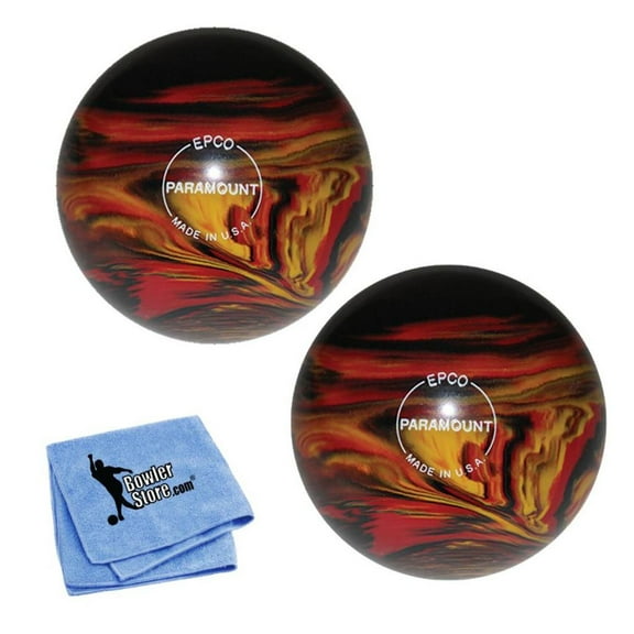 EPCO Duckpin Bowling Balls- Marbleized - Black, Red Yellow (4 7/8 inch- 3lbs. 8 oz) 2 Balls