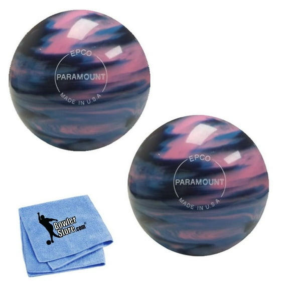 EPCO Duckpin Bowling Balls- Marbleized - Navy, Light Blue  Pink 4 7/8 inch- 3lbs. 12 oz. 2 Balls