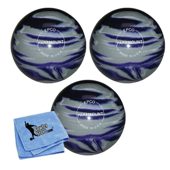 EPCO Duckpin Bowling Balls - Marbleized - Purple, Grey White (4 7/8 inch- 3lbs. 12 oz.) 3 Balls