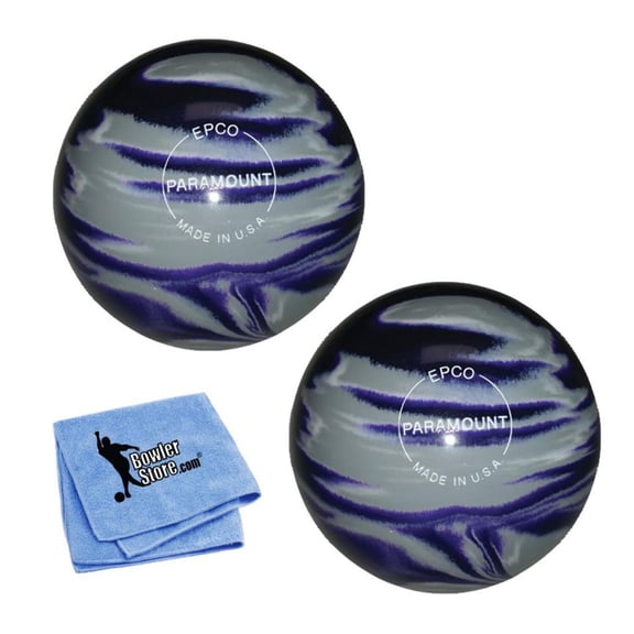EPCO Duckpin Bowling Balls- Marbleized - Purple, Grey White (5 inch- 3lbs. 8 oz.) 2 Balls