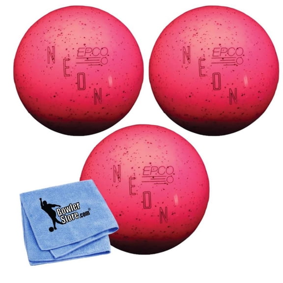 EPCO Duckpin Bowling Balls - Neon Speckled - Magenta (5 inch- 3lbs. 10 oz.) 3 Balls