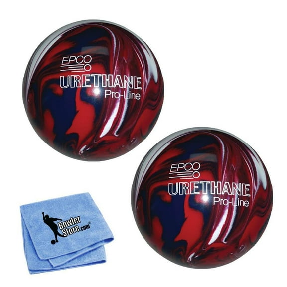 EPCO Duckpin Bowling Balls- Urethane - Dark Red, Royal White- (5 inch- 3lbs. 12 oz.)- 2 Balls