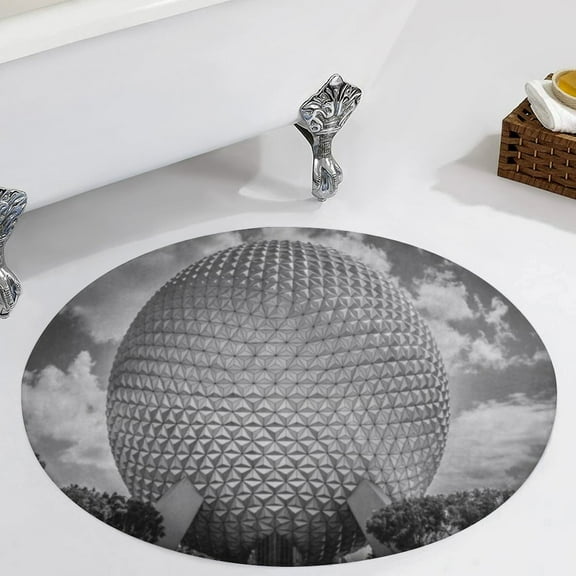 EPCOT Ball Black And White Round Carpet Circle Rug Outdoor Patio Area Rug Washable Large Area Rugs Hallway Room Decor Fitness Mats