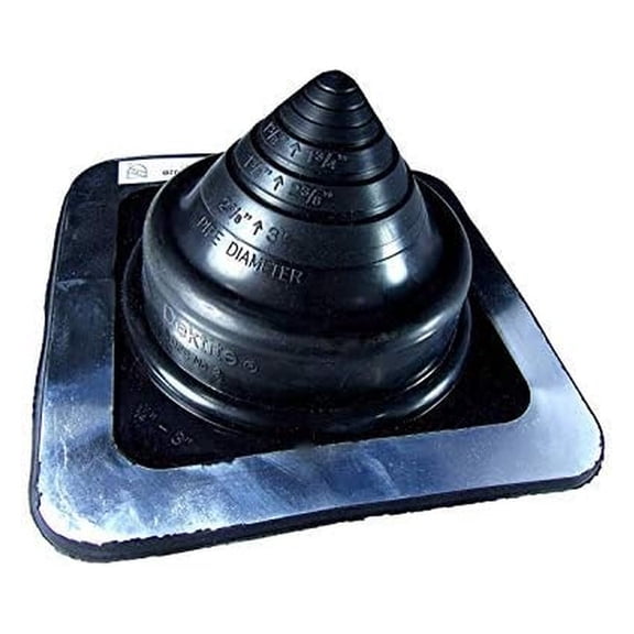 EPDM Flexible Roofing Pipe Flashing Boots - On Site Adjustable Roof Pipe Jack Boot with Square Base - (Standard - Square Base, 2)