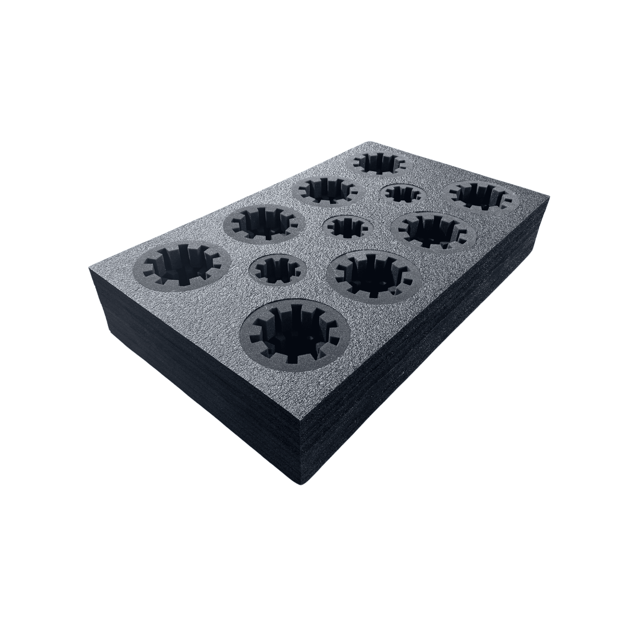EPE Floral Arrangement Transport Tray, 11 Holes, 40 x 24 x 7 inches, Black, Adjustable for 2-6 inch Vases