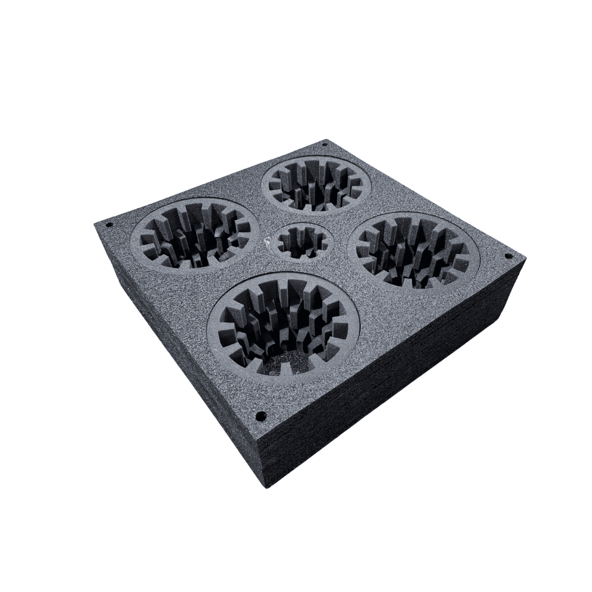 EPE Floral Arrangement Transport Tray, 5 Holes, 24 x 24 x 9 inches, Black, Adjustable for 2-8 inch Vases